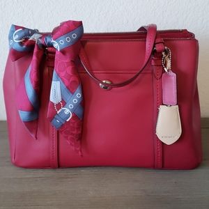Coach Saffiano Leather Bag + Bow Scarf